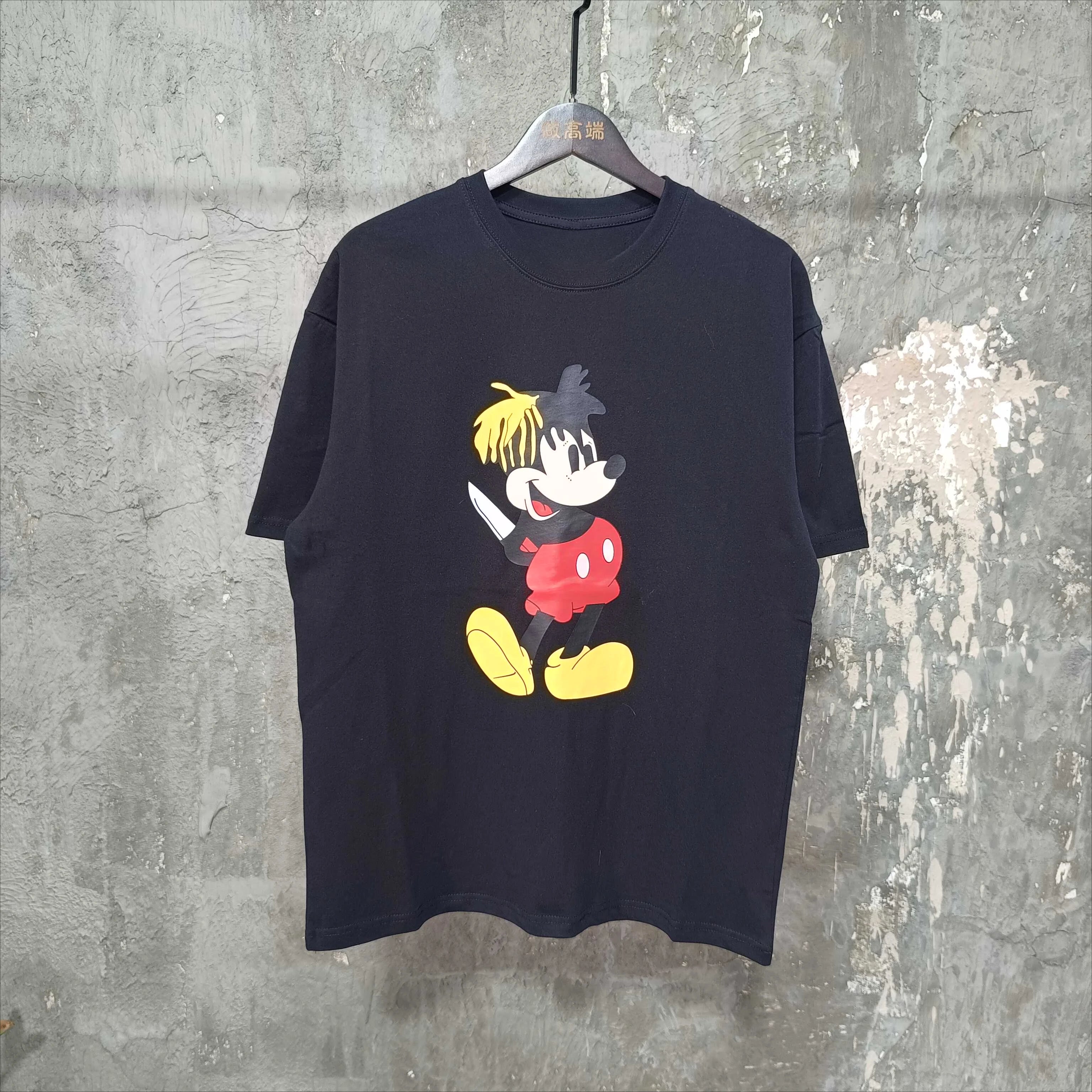 American Fashion Brand REVENGE New Mickey Print High Street Loose Men and Women Short-sleeved Casual Couple T-shirt Tee