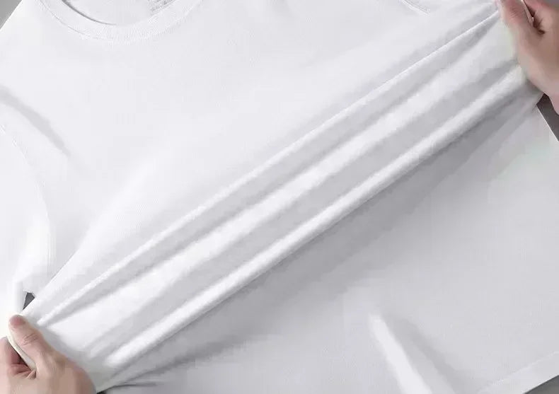 2025 American Trendy Brand Retro High Street Niche Design Unreal Smoke Big V Letter Printing Cotton Short-sleeved T-shirt